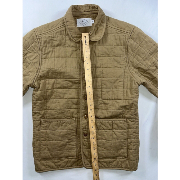 Alex Crane Quilted Jacket Brown Tan Men’s Size XS Collared Button Down Coat - Picture 4 of 7